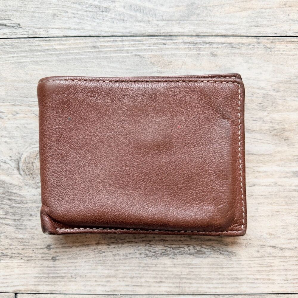 Timberland Brown Leather Bifold Wallet Men’s Classic Slim Card Holder